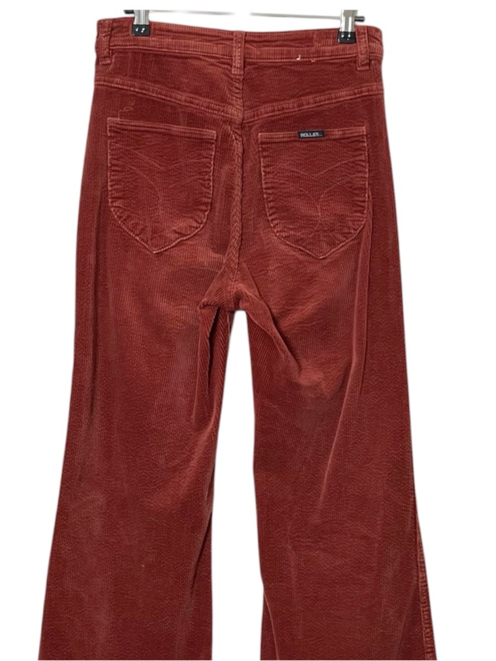 Rollas Eastcoast High Rise Flare Women’s Size 27 Rust Corduroy Retro Western - Picture 6 of 11